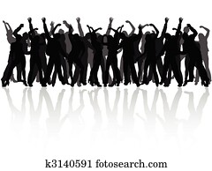 happy people silhouettes