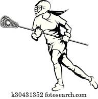 hembra, jugador del lacrosse