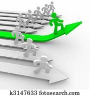 One Runner Pulls Ahead - Green Arrow One Runner Pulls Ahead - Green Arrow