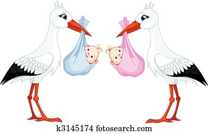 storkar, och, barnen