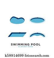 Swimming pool logo template Swimming pool logo template