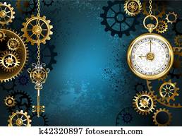 Turquoise Background with Gears Turquoise Background with Gears