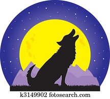 Wolf and Moon Wolf and Moon