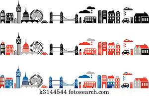 וקטור, דוגמה, של, לונדון, עיר