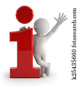 3d small people - big info icon