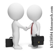 3d small people - businessmen