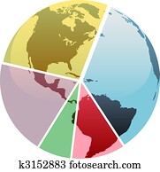 Earth Pie Chart Globe Parts Graph Earth Pie Chart Globe Parts Graph