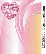 Pink Diamond Heart Background