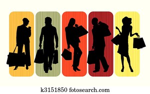 Shopping silhouettes Shopping silhouettes