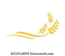 weizen, logo, schablone weizen, logo, schablone