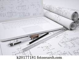 מגילות, להנדס, ציורים, ו, מחשב נייד