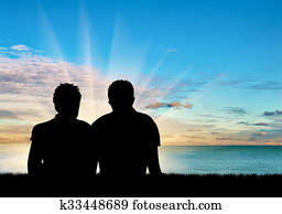 צללית, של, שני, גברים הומוסקסואליים