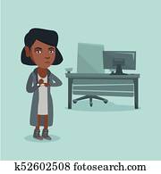 Angry african employer pointing at wrist watch. Angry african employer pointing at wrist watch.