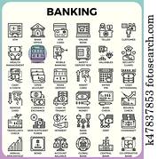 Banking concept icons Banking concept icons
