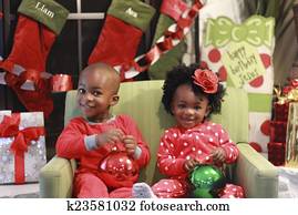 Black children's Christmas Photo Black children's Christmas Photo