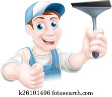 Cartoon window cleaner Cartoon window cleaner