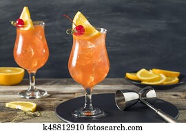 Cold Refreshing Singapore Sling Cocktail