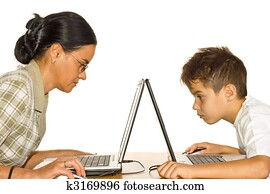 concentrado, ligado, pc, trabalho