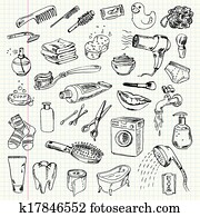 higiene, e, limpeza, produtos