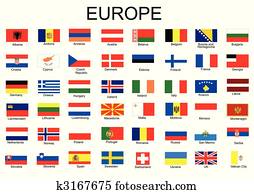 List of all European country flags