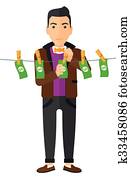 Man loundering money.