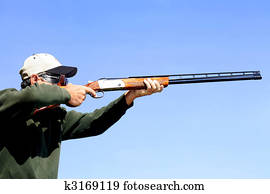 Man Shooting Skeet Man Shooting Skeet