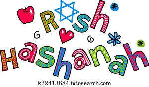 rosh hashanah, judeu, ano novo, Carto