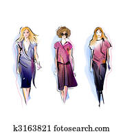 three fashion models three fashion models