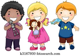 ילדים, עם, צעצועים