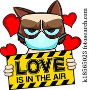 amuado, gato, amor está ar