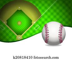 Baseball and Baseball Field Background Illustration Baseball and Baseball Field Background Illustration