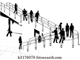 bisiness, gente en, oficina, bulding