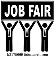 business men holding up sign for a job fair business men holding up sign for a job fair