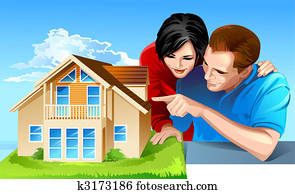 Couple Looking at Model House