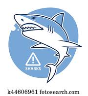 Evil shark warning sign Evil shark warning sign