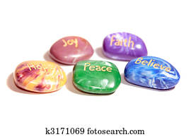 five affirmation stones