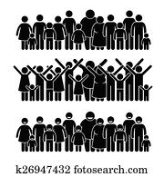 grupo pessoas, ficar, comunidade