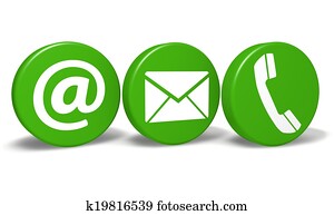 site web, contato, verde, ícones