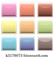 subtle square plastic web icon