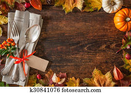 Thanksgiving autumn place setting