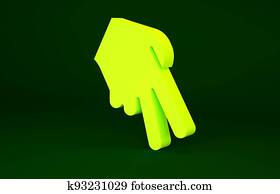 Yellow Baseball glove icon isolated on green background. Minimalism concept. 3d illustration 3D render