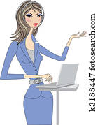 mujer de negocios, vector