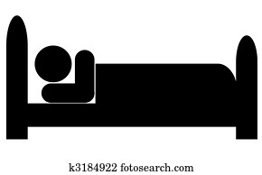 silhouette of stick man or figure lying down in bed silhouette of stick man or figure lying down in bed