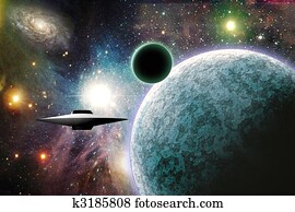 Space Craft near planet