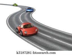 Three cars racing Three cars racing