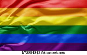 Waving Gay Pride rainbow flag Waving Gay Pride rainbow flag