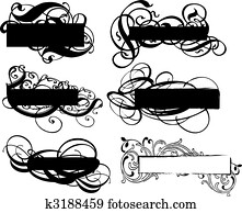 שחור, banner,, וקטור