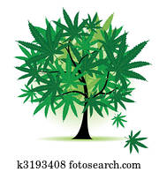 Art tree fantasy, cannabis leaf Art tree fantasy, cannabis leaf