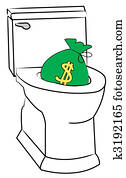 concept of flushing money down the toilet concept of flushing money down the toilet