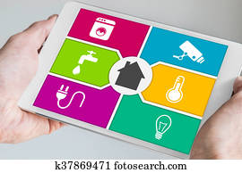 esperto, automatização home, e, tabuleta